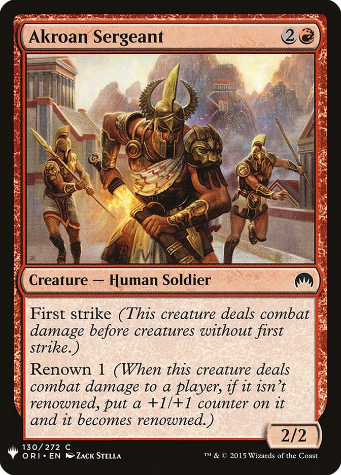 MTG Card Title: Akroan Sergeant PLST/ORI-130